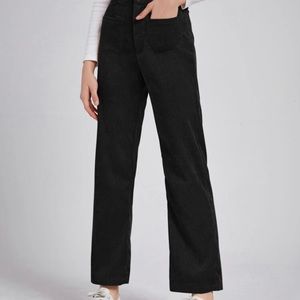 ROMWE black corduroy pants